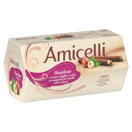 Amicelli Hazelnut Creme Crispy Wafer Rolls