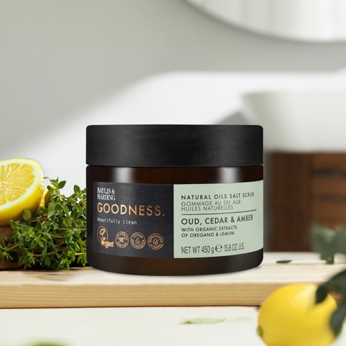 Baylis & Harding Goodness Oud, Salt, Apricot and Olive Stones Scrub thumbnail 4