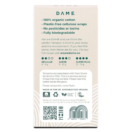 DAME Organic Cotton Tampons Super thumbnail 4