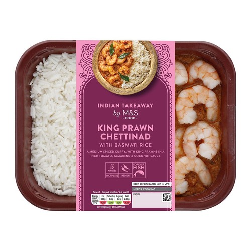 M&S King Prawn Chettinad Curry with Basmati Rice thumbnail 2