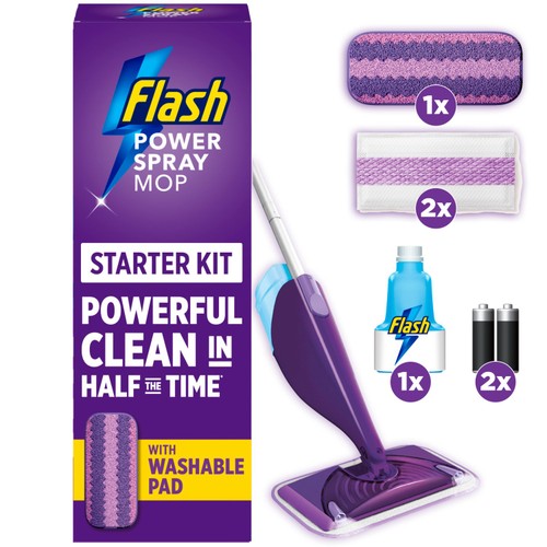 Flash Power Mop Washable Starter Kit, All-In-One Mopping System thumbnail 2