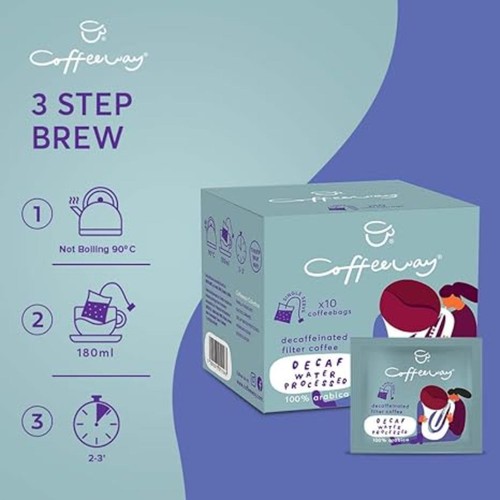 Coffeeway Decaf Water Processed Single Serve Coffee Bags thumbnail 4