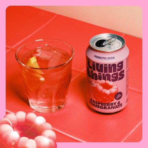 Living Things Raspberry & Pomegranate Biotic Soda thumbnail 4