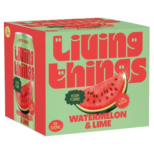 Living Things Watermelon & Lime Prebiotic Soda