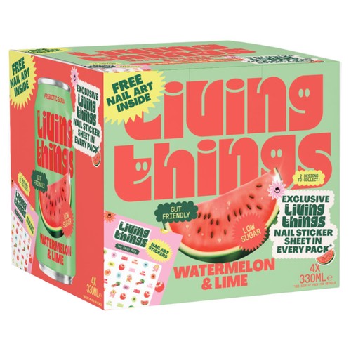 Living Things Watermelon & Lime Biotic Soda thumbnail 2