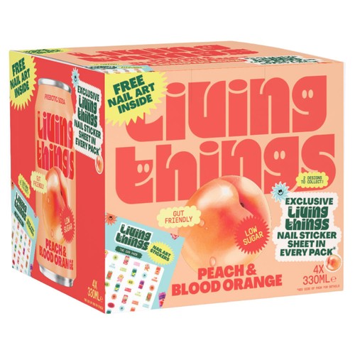 Living Things Peach & Blood Orange Biotic Soda thumbnail 2