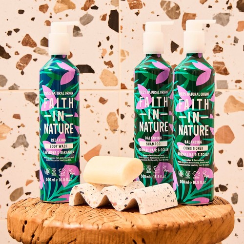 Faith In Nature Lavender & Geranium Shampoo in Aluminium Bottle thumbnail 2