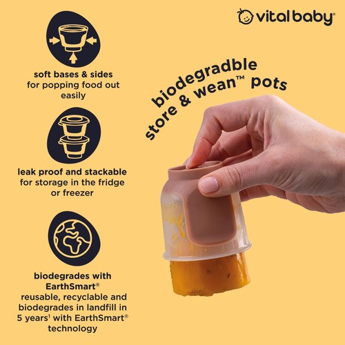Vital Baby Nourish Store & Wean Pots, Small 60ml 6pk - natural thumbnail 3