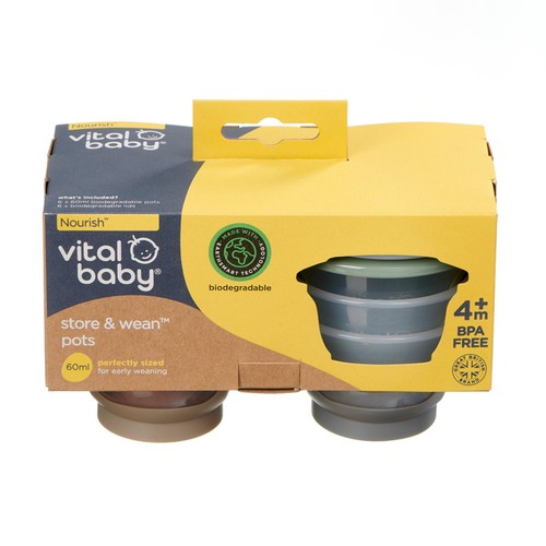 Vital Baby Nourish Store & Wean Pots, Small 60ml 6pk - natural thumbnail 9