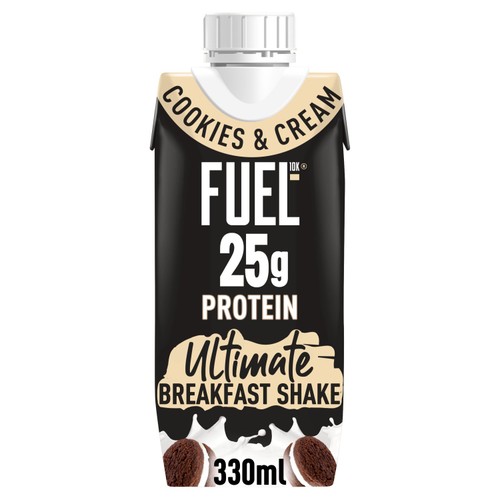 FUEL10K Cookies & Cream 25g High Protein Breakfast Shake Drink