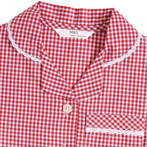 M&S Girls Cotton Rich School Dresses, 2 Pack, 8-9 Years, Red Mix thumbnail 2
