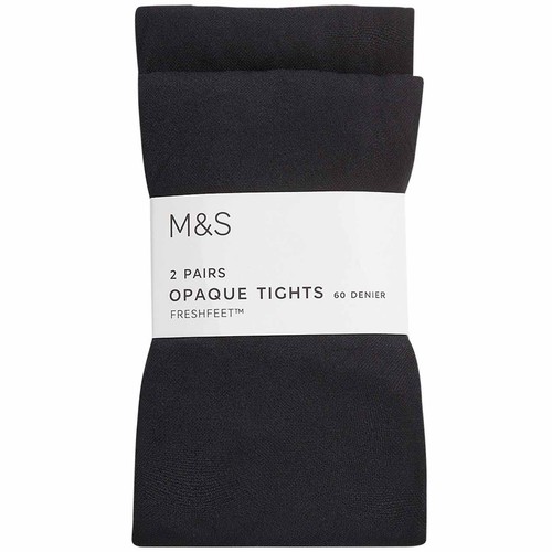 M&S Girls Denier School Tights, 8-9 Years, Black