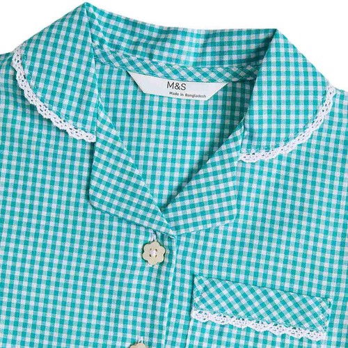 M&S Girls Cotton Rich School Dresses, 5-6 Years, Green thumbnail 2