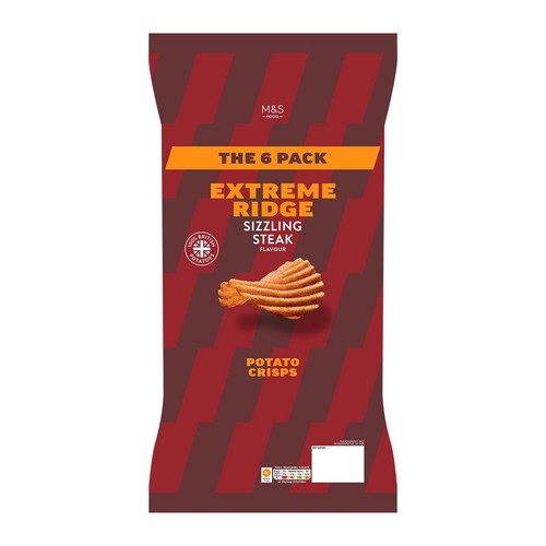 M&S Sizzling Steak Extreme Ridge Cut Crisps Multipack thumbnail 2