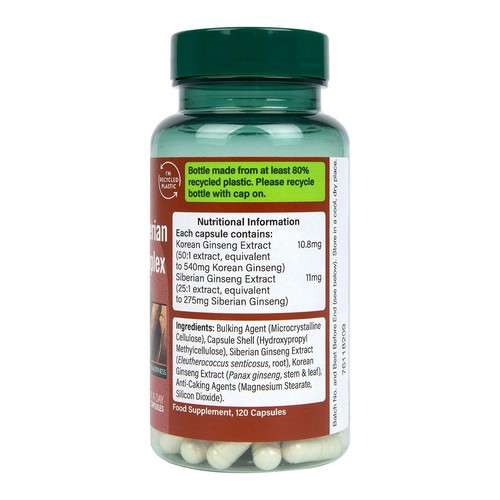 Holland & Barrett Korean & Siberian Ginseng Complex Vegan Capsules thumbnail 3