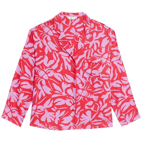 M&S Lobster Print Pyjama Top, 8, Pink