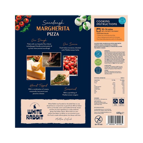 White Rabbit Gluten Free Sourdough Margherita Pizza thumbnail 2