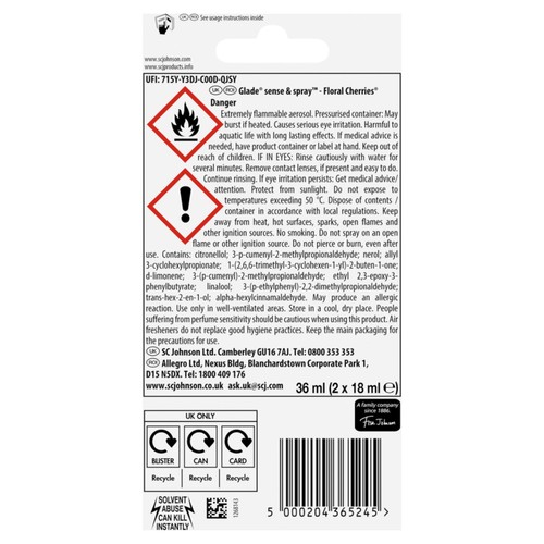 Glade Sense & Spray Air Freshener Twin Refill, Floral Cherries thumbnail 7