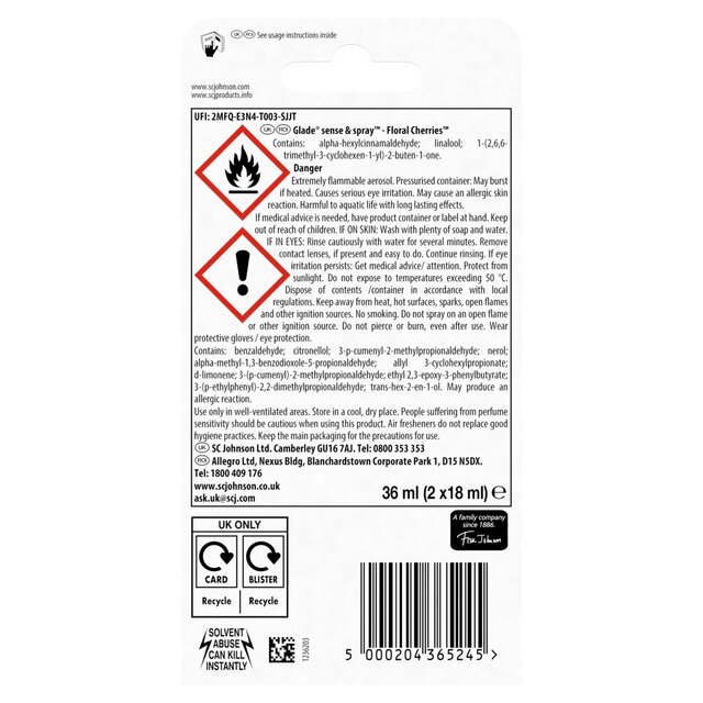 Glade Sense & Spray Air Freshener Twin Refill, Floral Cherries thumbnail 8