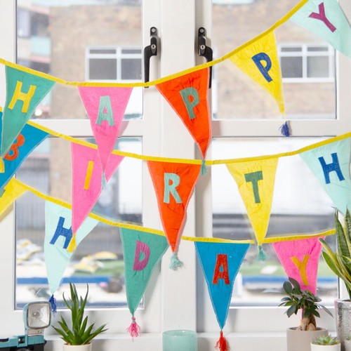 Talking Tables Fabric Happy Birthday Bunting thumbnail 3