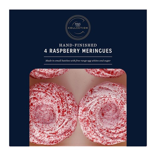 M&S Collection 4 Raspberry Meringues thumbnail 2