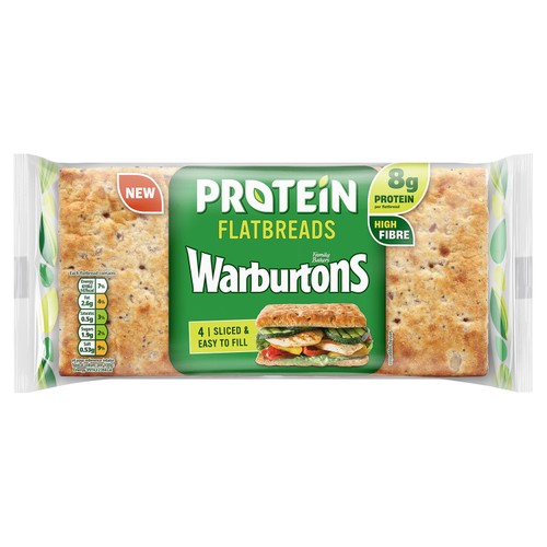 Warburtons 4 Protein Sliced Flatbreads thumbnail 3