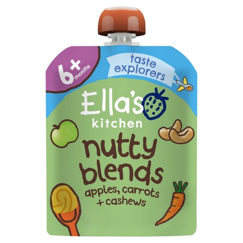 Ella's Kitchen Organic Nutty Blends Apples, Carrots + Cashews Pouch 6m+