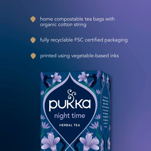 PUKKA Organic Night Time Herbal Tea with Chamomile 40 Sleep Tea Bags thumbnail 3