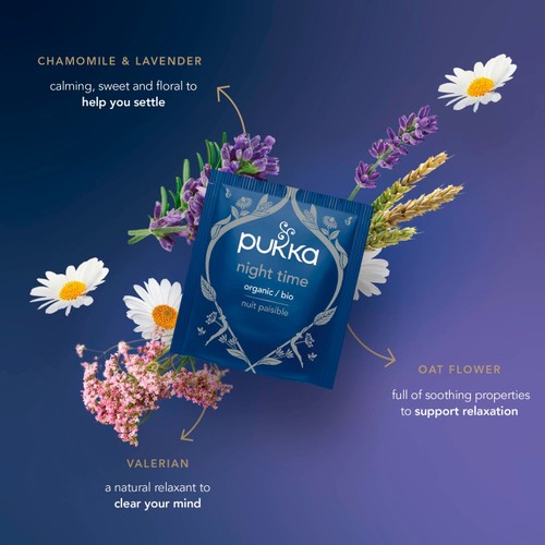 PUKKA Organic Night Time Herbal Tea with Chamomile 40 Sleep Tea Bags thumbnail 4