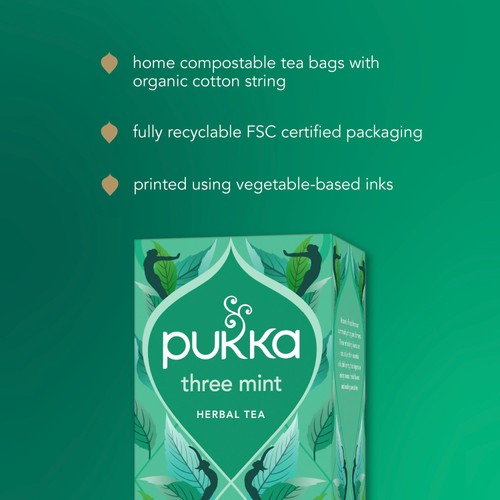 PUKKA Organic Three Mint Tea with Peppermint 40 Herbal Tea Bags thumbnail 4