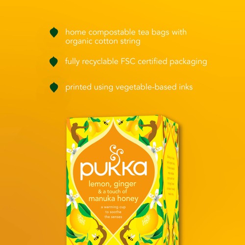 PUKKA Organic Lemon, Ginger & Manuka Honey 40 Herbal Tea Bags thumbnail 3