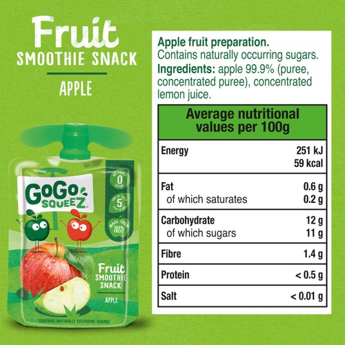 GoGo squeeZ Fruit Smoothie Snack Apple thumbnail 3