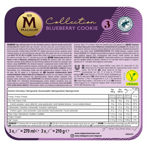 Magnum Collection Blueberry Cookie Vegan Ice Cream Sticks thumbnail 2