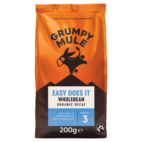 Grumpy Mule Easy Does It Decaf Organic Coffee Beans