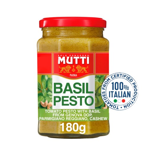 Mutti Basil, Green Tomato & Parmesan Green Pesto Pasta Sauce