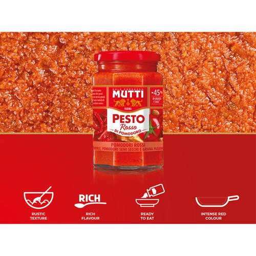 Mutti Sundried Tomato & Parmesan Red Pesto Pasta Sauce thumbnail 4