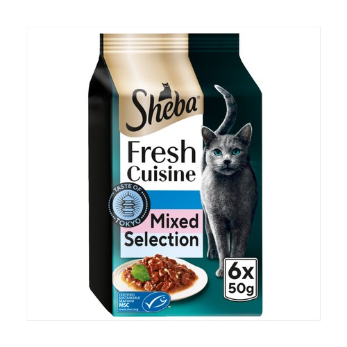 Sheba Fresh Cuisine Cat Pouches Taste of Tokyo MSC Fish Collection in Gravy
