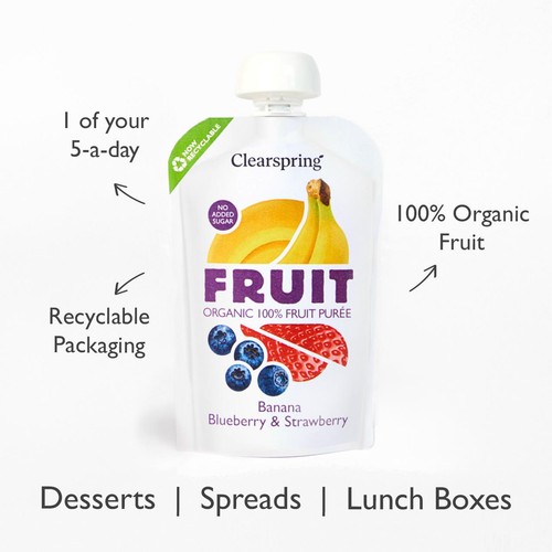 Clearspring Organic FRUIT Puree - Banana, Blueberry & Strawberry thumbnail 2