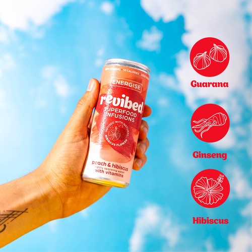 Revibed Energise Peach and Hibiscus Lightly Sparkling Water thumbnail 2