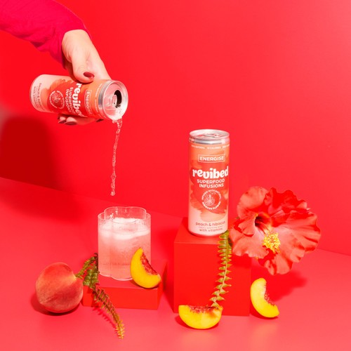 Revibed Energise Peach and Hibiscus Lightly Sparkling Water thumbnail 4