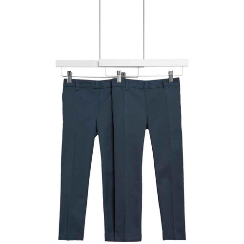 M&S Boys Slim Leg School Trousers, 4-5 Years, Navy