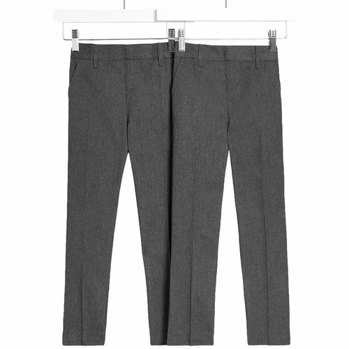 M&S Boys Slim Leg School Trousers, 4-5 Years, Grey