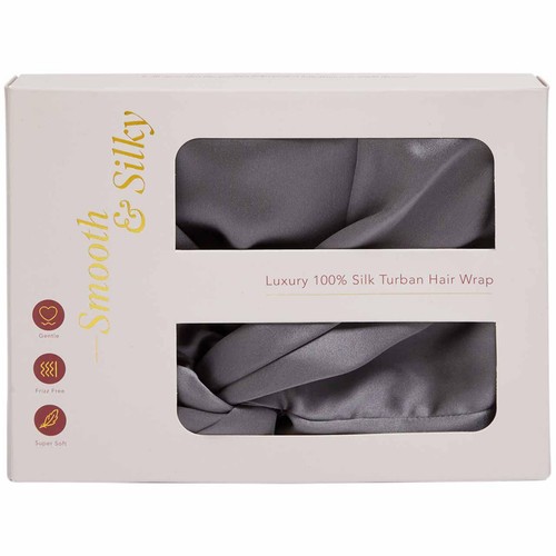 M&S Collection Pure Mulberry Silk Hair Wrap, Charcoal