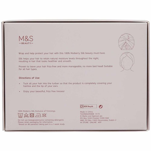 M&S Collection Pure Mulberry Silk Hair Wrap, Charcoal thumbnail 2