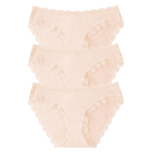 Stripe & Stare The Original Knicker Three Pack, Sand, XS