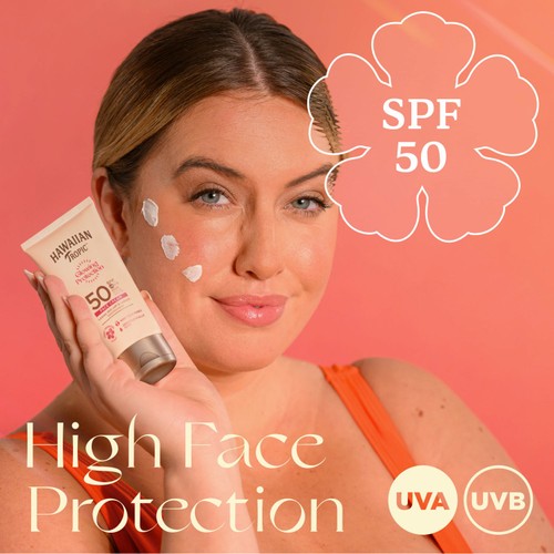 Hawaiian Tropic Glowing Protection Face Sun Cream Lotion SPF 50 thumbnail 4