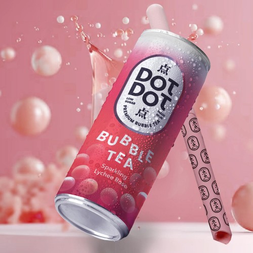 Dot Dot Sparkling Lychee Rose Bubble Tea thumbnail 3