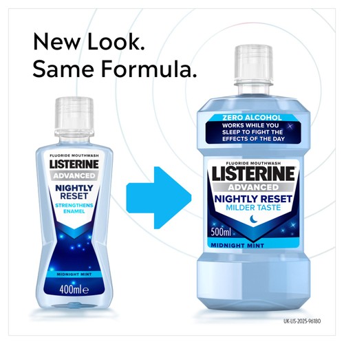 Listerine Advanced Nightly Reset Milder Taste Alcohol Free Mouthwash thumbnail 2