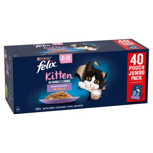 Felix As Good As it Looks Kitten Mixed in Jelly Wet Cat Food thumbnail 2