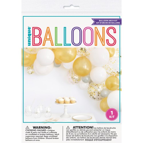 Gold and Silver Balloon Arch